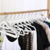 100-Pack-Velvet-Non-Slip-Clothes-Hangers-Velvet-Hanger-with-Tie-Bar-Non-Slip-Durable-Clothes-Hangers-Holds-up-to-18-Lbs-360-Degree-Swivel-Felt-Hangers-for-S-Size-Clothes-Coats-Pants-Dress-White-0-4