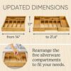25-Deep-Bamboo-drawer-organizer-expandable-for-kitchen-silverware-drawer-organizer-tray-and-cutlery-flatware-organizer-for-drawer-tray-and-Utensil-Tray-large-size-137-216-Wide-X-17L-X-25H-0-1