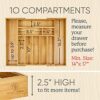 25-Deep-Bamboo-drawer-organizer-expandable-for-kitchen-silverware-drawer-organizer-tray-and-cutlery-flatware-organizer-for-drawer-tray-and-Utensil-Tray-large-size-137-216-Wide-X-17L-X-25H-0-2