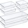 6-Pack-Clear-Plastic-Drawer-Organizer-Set-Acrylic-Non-Slip-Non-Cracking-Kitchen-Drawer-Storage-Tray-Large-Size-Divider-Multifunctional-Storage-for-Cosmetics-Bathroom-Tools-Kitchen-and-Office-0
