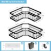 AKTECKE-Corner-Shower-Caddy-2-Pack-Adhesive-Shower-Corner-Organizer-Shelves-No-Drilling-Stainless-Steel-Shower-Storage-Rack-with-HooksToothpaste-Holder-for-Bathroom-Dorm-and-Kitchen-0-4