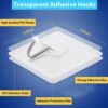 Adhesive-Hooks-for-Hanging-Heavy-Duty-Wall-Hooks-Self-Adhesive-Towel-Coat-Hooks-Waterproof-Transparent-Hooks-for-Bathroom-Shower-Kitchen-Keys-Door-Outdoor-Home-Improvement-Utility-Hook-12-Pack-0-3