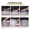 Attelite-Clear-Shoe-BoxSet-of-8Stackable-Plastic-Shoe-Box-with-Clear-DoorAs-Shoe-Storage-Box-and-Drop-Front-Shoe-BoxFor-Display-SneakersEasy-AssemblyFit-up-to-US-Size-12Clear-0-3