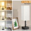 Bedside-Table-Lamp-with-3-Color-Temperatures-300040005000K-Small-Lamp-with-USB-CA-Ports-Nightstand-Lamp-with-3-Color-Modes-by-Pull-Chain-Bedroom-Lamp-for-Living-Read-WorkLED-Bulb-Included-0-0