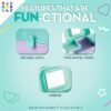 Caboodles-Pretty-in-Petite-Makeup-Box-Two-Tone-Seafoam-on-Lavender-Hard-Plastic-Organizer-Box-2-Swivel-Trays-Fashion-Mirror-Secure-Latch-for-Safe-Travel-0-3