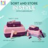 Caboodles-Pretty-in-Petite-Makeup-Box-Two-Tone-Seafoam-on-Lavender-Hard-Plastic-Organizer-Box-2-Swivel-Trays-Fashion-Mirror-Secure-Latch-for-Safe-Travel-0-4