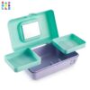 Caboodles-Pretty-in-Petite-Makeup-Box-Two-Tone-Seafoam-on-Lavender-Hard-Plastic-Organizer-Box-2-Swivel-Trays-Fashion-Mirror-Secure-Latch-for-Safe-Travel-0-5