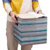 Collapsible-Storage-Cube-Bins-Gray-Organizer-Bins-Teal-Pattern-Printed-Cubes-Storage-Boxes-105x105-x-11-In-Cubes-Inserts-Foldable-Fabric-Storage-Baskets-Drawer-for-Cube-Organizer-ShelvesQY-SC12-6-0-0