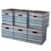 Collapsible-Storage-Cube-Bins-Gray-Organizer-Bins-Teal-Pattern-Printed-Cubes-Storage-Boxes-105x105-x-11-In-Cubes-Inserts-Foldable-Fabric-Storage-Baskets-Drawer-for-Cube-Organizer-ShelvesQY-SC12-6-0