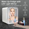 Easy-Take-Skincare-Fridge-Mini-Fridge-with-Dimmable-LED-Mirror-4-Liter6-Can-Cooler-and-Warmer-for-Refrigerating-Makeup-Skincare-and-Food-Mini-Fridge-for-Bedroom-Office-and-Car-White-0-2