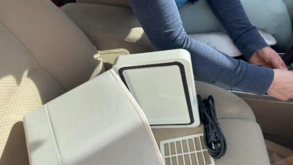 Easy-Take-Skincare-Fridge-Mini-Fridge-with-Dimmable-LED-Mirror-4-Liter6-Can-Cooler-and-Warmer-for-Refrigerating-Makeup-Skincare-and-Food-Mini-Fridge-for-Bedroom-Office-and-Car-White-0-5