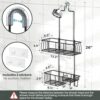 Epicano-Shower-Caddy-Hanging-Anti-Swing-Over-Head-Shower-Caddy-Rustproof-with-hooks-for-Towels-Sponge-and-more-Matte-Black-0-4