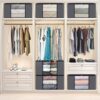 Fab-totes-6-Pack-Clothes-Storage-Foldable-Blanket-Storage-Bags-Storage-Containers-for-Organizing-Bedroom-Closet-Clothing-Comforter-Organization-and-Storage-with-Lids-and-Handle-Grey-0-3