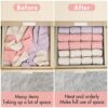 Felibeaco-4-Pack-Foldable-Underwear-and-Bras-Drawer-Organizers-Fabric-Closet-Dresser-Drawers-Organizers-Dividers-Clothing-Storage-Organizers-Box-for-Lingerie-Panties-Socks-BriefsTies-Gray-0-5