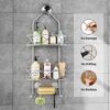 GAOKASE-Shower-CaddyShower-Caddy-Over-Shower-Head-Shower-Caddy-Hanging-3-Tier-with-Two-Movable-BasketsGrey-Shower-Caddy-Hanging-with-hooks-for-Towels-Sponge-and-more-0-2