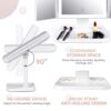 HORM-Makeup-Mirror-Vanity-with-Lights-3-Color-Lighting-Modes-72-LED-Trifold-Mirror-1x2x3x-Magnification-Touch-Control-Design-Portable-High-Definition-Cosmetic-Lighted-Up-White-JING-007-0-2