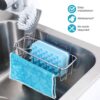 KESOL-RustProof-Sink-Sponge-Holder-for-Kitchen-Sink-Caddy-Kitchen-Sink-Organizer-Dish-Sponge-Holder-Dish-Brush-Holder-304-Stainless-Steel-Kitchen-Sink-Accessories-Suction-Cup-Bonus-Adhesive-0-2
