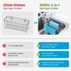 KESOL-RustProof-Sink-Sponge-Holder-for-Kitchen-Sink-Caddy-Kitchen-Sink-Organizer-Dish-Sponge-Holder-Dish-Brush-Holder-304-Stainless-Steel-Kitchen-Sink-Accessories-Suction-Cup-Bonus-Adhesive-0-3