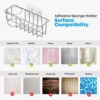 KESOL-RustProof-Sink-Sponge-Holder-for-Kitchen-Sink-Caddy-Kitchen-Sink-Organizer-Dish-Sponge-Holder-Dish-Brush-Holder-304-Stainless-Steel-Kitchen-Sink-Accessories-Suction-Cup-Bonus-Adhesive-0-4