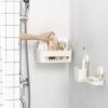LEVERLOC-Shower-Caddy-Suction-Cup-Set-Shower-Shelf-Shower-Basket-One-Second-Installation-NO-Drilling-Removable-Suction-Shower-Organizer-Powerful-Waterproof-Bathroom-Caddy-Organizer-Pack-of-3-White-0-2
