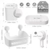 LEVERLOC-Shower-Caddy-Suction-Cup-Set-Shower-Shelf-Shower-Basket-One-Second-Installation-NO-Drilling-Removable-Suction-Shower-Organizer-Powerful-Waterproof-Bathroom-Caddy-Organizer-Pack-of-3-White-0-3