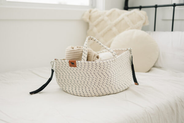 Lu-Ken-3-in-1-Large-Diaper-Caddy-Organizer-Designer-Rope-Portable-Baby-Changing-Table-Organizer-Nursery-Storage-Basket-Hanging-Storage-Caddy-Includes-Stylish-Canvas-Bag-0-4