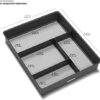Madesmart-Classic-4-Compartment-Drawer-Organizer-Gadget-Tray-Plastic-Multipurpose-Storage-Bin-for-Drawers-Granite-0-3