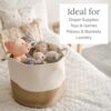 Natemia-Rope-Storage-Basket-Nursery-Bin-and-Toy-Organizer-15x15x14-Laundry-Basket-Basket-for-Towels-Pillows-and-Blankets-Perfect-Baby-Registry-Gift-0-1