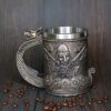 Ottalent-Noric-Viking-Ship-Draon-Drakkar-Beer-Mug-Stainless-Steel-Liner-Bronze-Color-Viking-Warrior-Coffee-Cup-Stein-for-Collectible-Gift-17oz-0-4