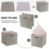 Posprica-Storage-Bins1111-Foldable-Storage-Cubes-Boxes-Container-Closet-Organizer-Shelf-Cabinet-BookcaseThick-Fabric-Drawer-Container-4pcsCoffee-0-3