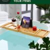 ROYAL-CRAFT-WOOD-Foldable-Bathtub-Tray-Caddy-Bamboo-Bathtub-Tray-Expandable-Bath-Tub-Table-Caddy-with-Extending-Sides-Free-Soap-Dish-0-2