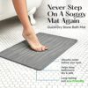 SUTERA-Stone-Bath-Mat-Diatomaceous-Earth-Shower-Mat-Non-Slip-Super-Absorbent-Quick-Drying-Bathroom-Floor-Mat-Natural-Easy-to-Clean-235-x-15-Gray-0-2
