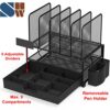 Simple-Houseware-Mesh-Desk-Organizer-with-Sliding-Drawer-Double-Tray-and-5-Upright-Sections-Black-0-2