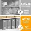 SpaceAid-4-Pack-Bed-Sheet-Organizers-and-Storage-Foldable-Sheet-Organizer-for-Linen-Closet-Sheets-Set-Folder-Keeper-with-Window-XL-Queen-King-Size-Organizing-Bedding-Container-Gray-0-0