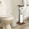 Toilet-Paper-Holder-Stand-Paper-Roll-Stand-Holder-Tissue-Holder-Stand-for-Bathroom-Farmhouse-Tissue-Paper-Stand-with-Reserve-Free-Standing-Tissue-Paper-Roll-Holder-with-Shelf-Rustic-Brown-0-3
