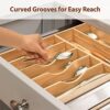 Umilife-Bamboo-Kitchen-Drawer-Organizer-13-Inch-Silverware-Utensil-Tray-Holder-Extra-Deep-Grooved-Drawer-Divider-7-Slots-Total-Bamboo-Wood-Caddy-for-Flatware-Cutlery-Knives-Forks-Spoons-0-4