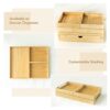 Varhomax-Bamboo-Bathroom-Organizer-Tray-and-Drawer-Customizable-Stackable-Makeup-Organizer-4-Pcs-Set-3-Trays-and-1-Drawer-Small-Desk-Organizer-Storage-for-Vanity-Toiletries-Office-Supplies-0-2