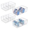 Vtopmart-4-Pack-Food-Storage-Organizer-Bins-Clear-Plastic-Bins-for-Pantry-Kitchen-Fridge-Cabinet-Organization-and-Storage-Compartment-Holder-Packets-Snacks-Pouches-Spice-Packets-0