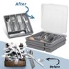 YICOCHI-2-Layer-Large-Silverware-Tray-with-LidStackable-Utensil-Organizer-for-CountertopRemovable-Tray-for-Flatware-OrganizerGray-0-3