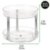 mDesign-2-Tier-Lazy-Susan-Turntable-for-Kitchen-Cabinets-Shelf-Table-Countertop-9-Multi-Level-Rotating-Organizer-Carousel-Storage-Turntable-Organizer-Ligne-Collection-2-Pack-ClearChrome-0-2