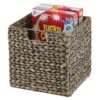 mDesign-Natural-Woven-Hyacinth-Cube-Organizer-Basket-with-Handles-Storage-for-Kitchen-Cabinet-or-Pantry-Shelf-Perfect-for-Cubby-Storage-Units-Holds-Snacks-or-Small-Appliances-2-Pack-Black-Wash-0-4
