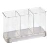 mDesign-Plastic-Cutlery-Storage-Organizer-Caddy-Bin-for-Kitchen-Table-Cabinet-or-Pantry-Holds-Forks-Knives-Spoons-Serving-Utensils-Indoor-or-Outdoor-Use-3-Sections-ClearChrome-0-3