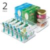 mDesign-Small-Plastic-Kitchen-Storage-Container-Bin-with-Handles-Organization-in-Pantry-Refrigerator-or-Freezer-Food-Organizer-for-Fruit-Yogurt-Squeeze-Pouches-Ligne-Collection-2-Pack-Clear-0-0